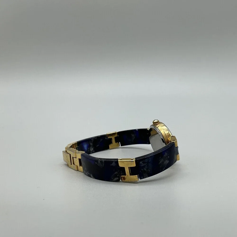 Lucida Womens Watch 21mm MOP Dial Gold Tone Blue Bracelet New Battery 6.5